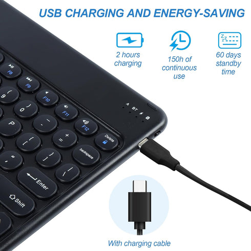Bluetooth Keyboard and Mouse Combo,Rechargeable keyboard mouse combo,Ultra-Slim Portable Compact Wireless Mouse Keyboard Set for iPad/iPad Pro/iPa...