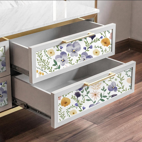 HAOKHOME 93399-1 Floral wallpaper Peel & Stick Purple/Green/White Nursery Wall Paper Boho Stick on Contact Paper 17.7in x 9.8ft...