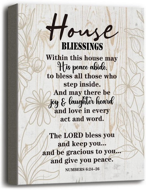 Canvas Wall Art House Blessing Decor, Housewarming Gift Canvas Wall Art for Home Decor, Inspirational Quote Canvas Prints Poster Wall Art, Christi...