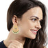 Efulgenz Indian Earrings for Women Indian Bollywood Crystal Rhinestone Faux Pearl Peacock Dangle Bridal Wedding Chandbali Earring Set Jewelry....