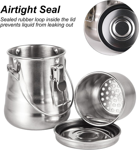 Paint Brush Cleaner and Holder - Airtight Stainless Steel Brush Washer for Painting with Removable Porous Filter (Medium)...