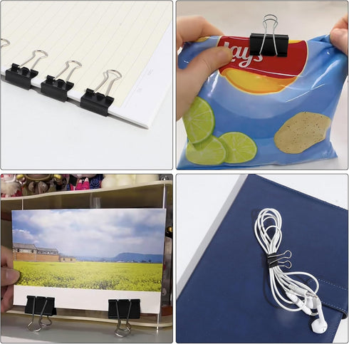 60 Pcs Small Binder Clips 3/4 Inch Length, Black Small Paper Clips for Office, Standard SIze...