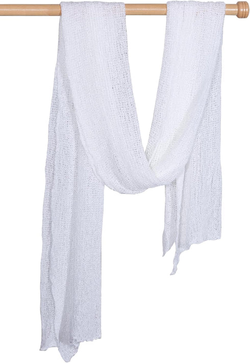 Matissa Newborn Baby Photography Prop Swaddle Cheesecloth Knit Crochet Wrap 16 Colors Available (White)...