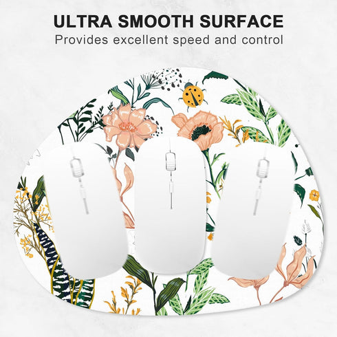 Mouse Pad, Premium-Textured Oval Computer Mousepad, 8.7" x 7.1" Thick 3mm Anti-Slip Waterproof Rubber Mouse Mat, Cute Mouse Pad for Office, Home, ...