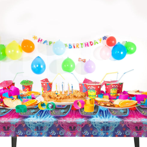 3pcs Video Game Tablecloth, Game Theme Birthday Decorations Supplies, Plastic Tablecloth, Rectangular Racetrack Tablecloth, Gamer TableCovers for ...