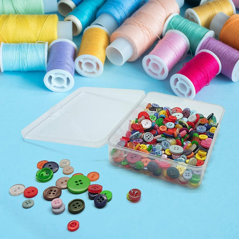 Goiio 6 Pcs 5.6x4.2x1.8 Inches Clear Rectangle Box for Collecting Small Items, Beads, Game Pieces, Business Cards, Crafts Accessories...