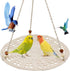 Bird Swing Toys, Hanging Bird Parrot Hammock, Colorful Cotton Bird Perch Stand, Bird Cage Accessories for Parakeet Cockatiel Conure Lovebird Budgi...