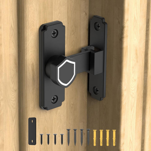 90 Degree Flip Barn Door Lock, Sturdy 304 Stainless Steel Gate Latch, Home Security Sliding Door Lock Best for Barn, Bathroom, Bedroom, Cabinet, G...