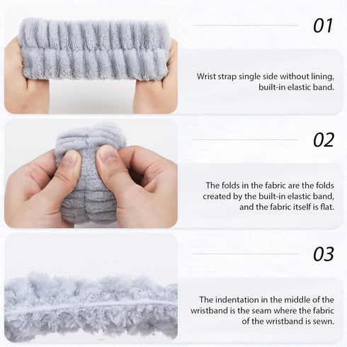 6 Pcs Terry Cloth Headband Face Wash Headband and Wristband Set, Skincare Headbands, Makeup Headband Spa Headband and Wristband Set, Hair Band for...