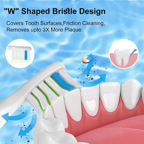 Toothbrush Heads Compatible with Bitvae D2 Electric Toothbrush, Soft Brush Bristles, 10 Pack Replacement Heads, White...