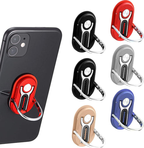 6 Pieces 3-in-1 Multipurpose Mobile Phone Bracket Holder 360 Degree Rotation Cell Phone Ring Stand for Car Home, 5 Colors......