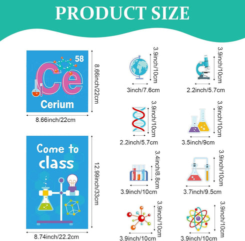 45 Pcs Science Classroom Decorations Wall Science Bulletin Board Set Science Cutouts Chemistry Scientist Posters Educational Material for Elementa...