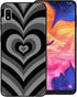 Compatible with Samsung Galaxy A10e Black Cute Heart Tunnel Center Love Pattern Shockproof Protective Anti-Slip Thin Slim Soft Black Phone Case Co...