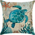 ULOVE LOVE YOURSELF Sea Turtle Throw Pillow Case Mediterranean Style Sea Theme Decorative Square Cotton Linen Cushion Cover for 18 X 18 Inch Pillo...
