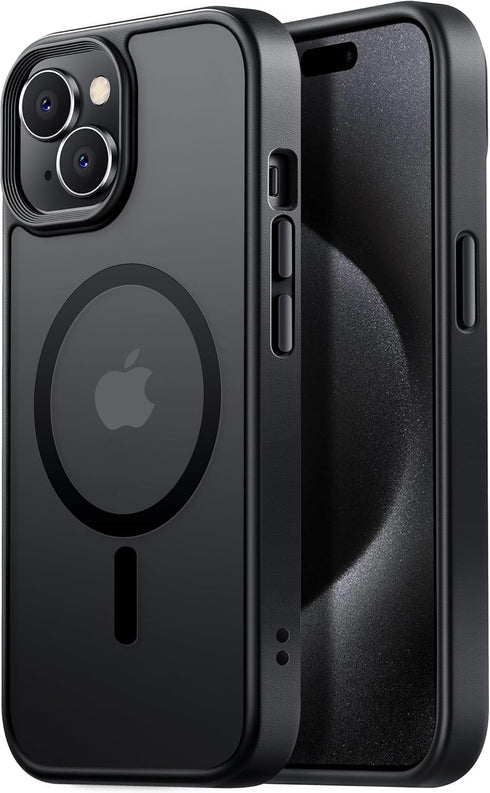 Tigowos Strong Magnetic for iPhone 15 Case Fits MagSafe 10FT Drop Resistant Matte Skin Feeling Back Cover Shockproof Slim Fit for iPhone 15 Phone ...