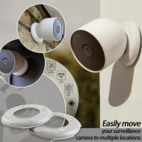 Surveillance Camera Bracket,Camera Mounting Bracket, Wall Mounting Plate Compatible with Google Nest Cam Outdoor Indoor Battery Extra Mount Rings ...