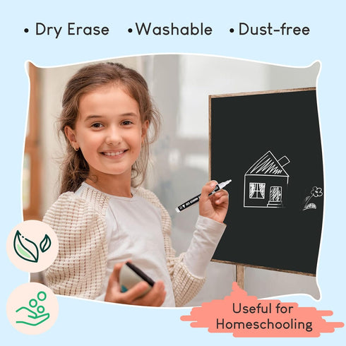 Stationery Island Liquid Chalk Pens White Markers for Blackboards Dry Erase Chalk Marker Pens Wipeable for Chalkboard, Window, Glass, Signs and Mi...