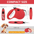 Retractable Dog Leash, 16ft Dog Walking Leash for Small Dogs up to 77lbs, Non-Slip Handle - Red...
