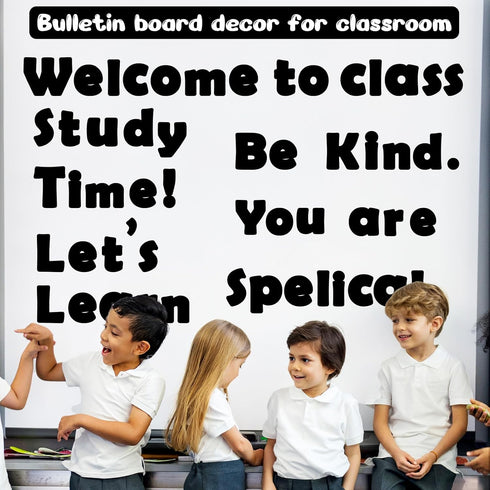 260 PCS Bulletin Board Letters for Classroom 4” Letters Combo Pack Set Classic Black Classroom Decorations Alphabet Numbers Symbols Letters for Bu...