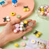 Cheriswelry Silicone Focal Beads Kits with 50pcs 15mm Round Silicone Beads for Pen & 5pcs Daisy Silicone Beads for Keychain Making & 4pcs Bees Sil...