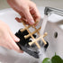 Bamboo Wooden Soap Dishes for Bathroom Bar Soap Holder Shower Soap Holder Sink Deck Bathtub Shower Tray (Two Pieces Black)...