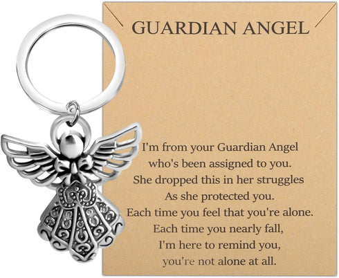 BNQL Guardian Angel Keychains 4 PCS Angel Charm Keychain Key Ring Guardian Angel Gifts...