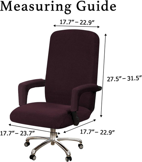 Turquoize Office Chair Cover - Stretch Computer Chair Cover with Arms, Universal Removable Rotating Slipcover for Dogs, Cats & Pets, Brown...