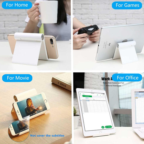 Cell Phone Stand Holder, Cellphone Holder Adjustable Desktop Phone Stand for Desk, Foldable Phone Cradle Dock Mobile Stand for iPhone iPad Tablet ...
