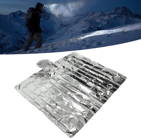 Emergency Foil Mylar Thermal Blanket, Rain Poncho with Hood Hybrid Survival Gear Reduce Uneven Heat Environment Waterproof Equipment for Outdoors ...