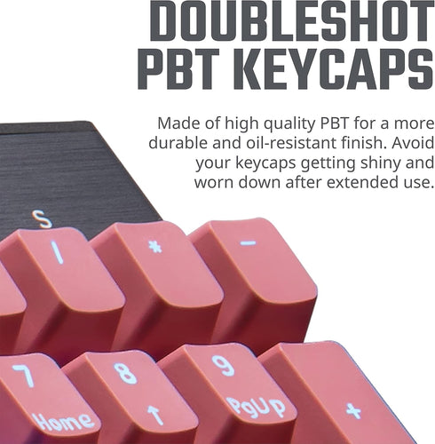 Cooler Master PBT Doubleshot Backlit Keycap Upgrade Set Sakura Pink for Mechanical Keyboards, Compatible with Standard US 104 Layout Keyboards (KC...
