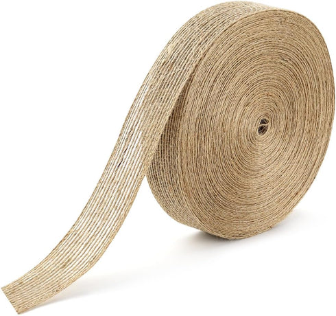 21 Yard Burlap Wired Ribbon, Natural Burlap Fabric Roll for Holiday Party DIY Handmade Artist Home Decor Packaging,Tree Decoration,Outdoor Decorat...