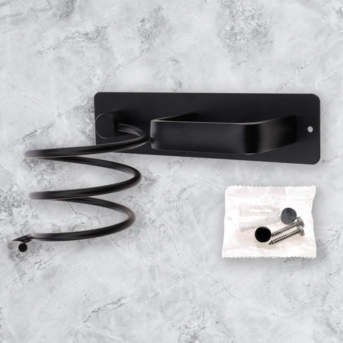 Hair Tool Organizer Holder Wall Mount Blow Dryer Drilling Rack Aluminum Styling Curling Iron Storage Shelf Bedroom Barbershop Bracket - Black...