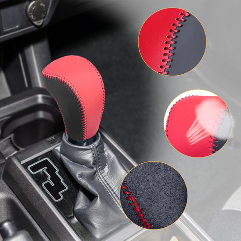 Compatible with DIY Genuine Leather Gear Shift Knob Cover Interior Accessories Protective Cover for Toyota Highlander 2014-2019 Toyota Tacoma 2016...