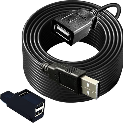 Long USB 2.0 Extension Cable 50FT with hub,USB Male to Female Long Cable Extension Cord Data Transfer Extender USB Cable? USB Connector for USB Fl...