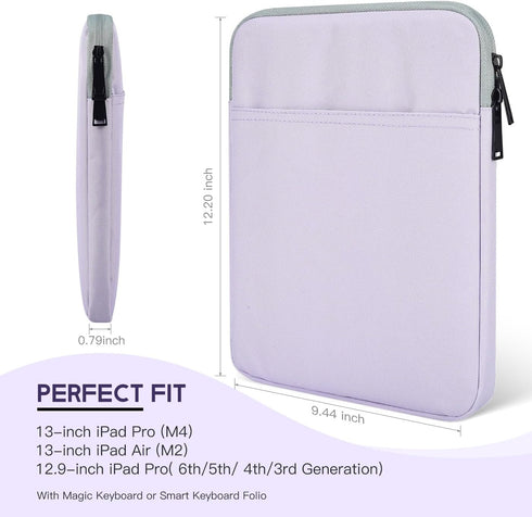 12.9 inch iPad Pro Tablet Sleeve Case for 2024 iPad Pro 13 inch(M4), iPad Air 13"(M2), iPad Pro 12.9 inch M2 M1(6th/5th/4th/3rd Gen) 2022-2018 wit...