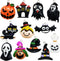 12Pieces Various Halloween Resin Pendant Cartoon Pumpkin Hat Bat Skull Pendant DIY for Earrings Necklace Bracelet Jewelry Making and Crafting Supp...