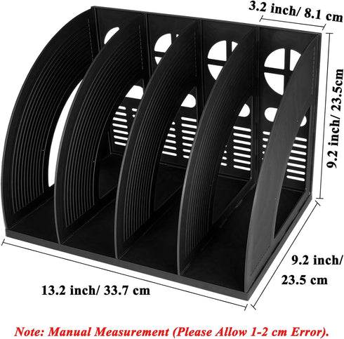 SAYEEC Sturdy Magazine Holder 4 Compartments Plastic Desktop File Organizer File Dividers Office Organizer Storage Document Magaizne Rack Display ...