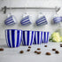 City to Cottage Ceramic Espresso Cups of 4, Small Expresso Shots, Demitasse, Perfect for Espresso Machine, Handcrafted Navy Blue Stripe Coastal Cu...