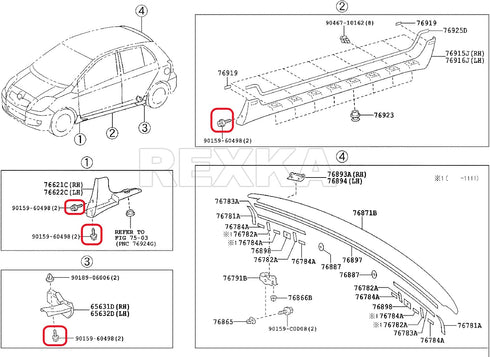 Rexka 30pcs Bumper Cover Splash Shield Mud Guard Screw Bolt for Toyota Lexus 90159-60498 RAV4 Avalon Camry Highlander Prius ES300h GS350...