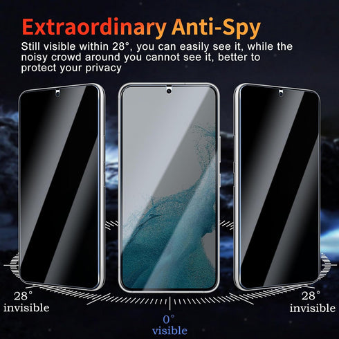 Privacy Screen Protector for Samsung Galaxy S22 Plus/S23 Plus 6.6 Inch 2 Pack, Tempered Glass Film Anti-Spy Scratch Resistant 9H Hardness Case Fri...