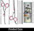 Pink Dog Grooming Scissors with Safety Round Tip,Pet Grooming scissors Kit,Dog Shears for Grooming,Incude Thinning,Curved Grooming Scissors and Co...