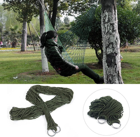 Hammock, Outdoor Nylon Mesh Rope Hammock Comfortable Hanging Bed for Outdoor Camping...