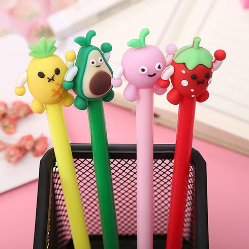 Cute Pens, Kawaii Animal Pens, Kawaii School Supplies Gel Ink Pens Boys Girls Cartoon Pens for Writing, Gifts for Children and Teachers Black Refi...