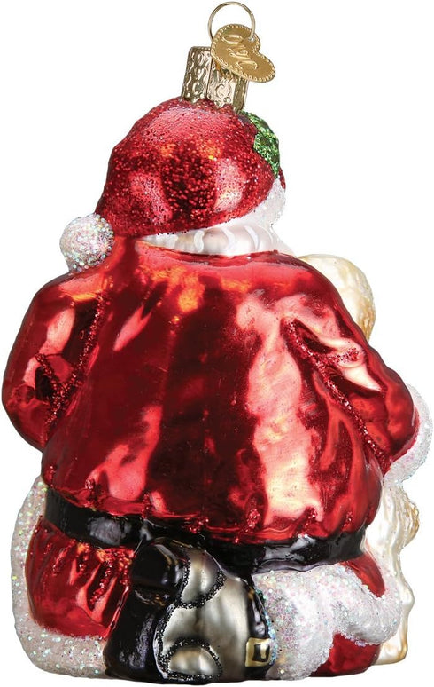 Old World Christmas Ornaments Santa Puppy Love Glass Blown Ornaments for Christmas Tree...