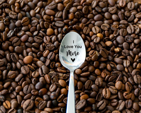 I Love You More Funny Engraved Stainless Steel Spoon,Best Women Men coffee Tea Spoon Gift,Valentines Christmas Birthday Father's Day Spoon Gift fo...