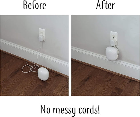 The Nest Wifi Pro Genie Wall Mount Outlet Holder Stand (1-Pack) | Lowest Profile | Open Access | No Messy Screws or Tape | Reinforced Support | Ho...