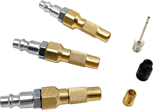3Pcs Air Chucks for Tires,Brass Screw On Tire Inflator Chucks,Heavy Duty Twist-on Chucks with 3Pcs Presta Vavle Adapters...