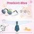 8 Pcs Pet Dog Cat Costume Halloween Dog Neck Tie Dog Sunglasses for Small Dog Cat Round Metal Classic Retro Sunglasses Tie Pet Costume Tuxedo Neck...