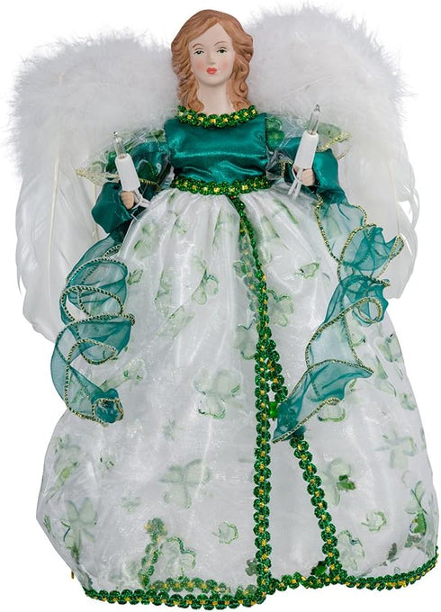 Kurt Adler UL 10-Light Angel Treetop Figurine, 12-Inch, Irish Tree Topper...