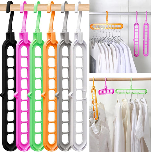 Closet Organizers and Storage,College Dorm Room Essentials, Multifunctional Organizer Magic Space Saving Hangers with 9 Holes Storage Organization...